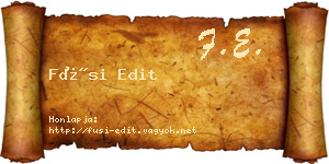 Füsi Edit névjegykártya